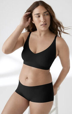 True & Co Women's Large Black True Body Convertible Strap Triangle Bra G12-30
